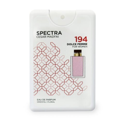 Spectra Pocket 194 Dolce Femme Eau De Perfume For Women – 18ml Inspired by Dolce&Gabbana Pour Femme Intense Dolce&Gabbana for women